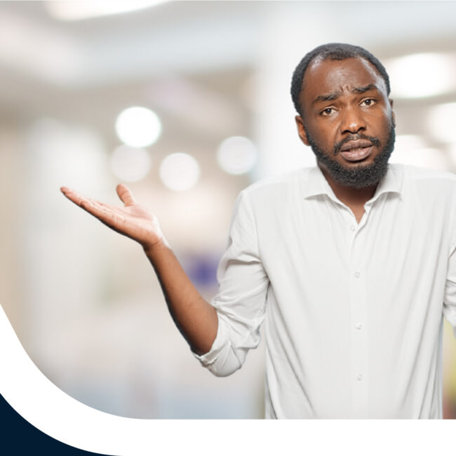 A confused man wondering what happens after debt review.